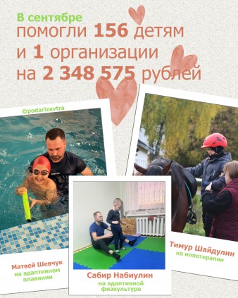 Ваш отчёт о помощи детям за сентябрь 2025 года