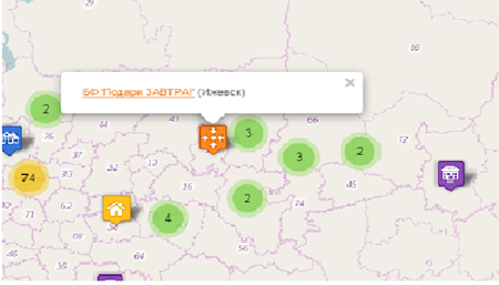 Карта донорской активности